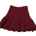 Leifnotes Red Knit Mini High Waist Skirt M Size M Photo 0
