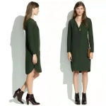 Madewell  Olive Green Long Sleeve Cargo Tunic Shirt Dress Photo 1