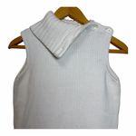 Gap  VTG Sleeveless Knit Button Turtle Neck Cowl Sweater Vest Y2K White Size S Photo 2