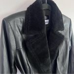 Reformation Veda Park Tie Waist Leather Jacket Shearling Sz S Photo 4