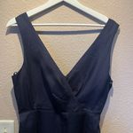 J.Crew  Women’s V Neck Zip Back Cotton Dress Size 10 Navy Blue Photo 2