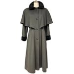 Vintage Forstmann Black Merino Wool Cape Collar Embroidered Velvet Princess Coat Size undefined Photo 1