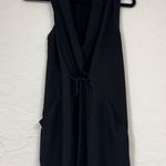 Wilfred Black Draped Mini Dress Womens M Preppy Classic Business Casual Goth Size M Photo 2