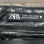 ZARA Bloggers Fave Black Faux Leather Pants Zipper Detail/Detachable Waist-Small Photo 7