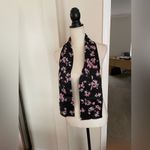 Vintage Casual Corner Annex 100% Silk Floral Print Scarf Black Photo 1