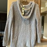 Green Tea Oversized Chunky Cozy Gray Sweater Roomy Hoodie Womens Medium Pullover Photo 2