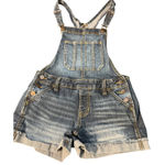 No Boundaries  NOBO Denim Overalls Shortalls Cuffed Adjustable Straps Jeans Sz S Photo 0