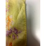 YSL Yves Saint Laurent Yellow Pink Purple Floral Square Scarf Handkerchief Photo 1