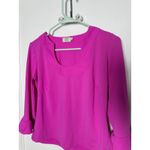 Katherine Way Marco Deep Pink Slinky Stretch 3/4 Ruffle Bell Sleeve Top Size SM Size M Photo 2