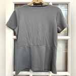 EXPRESS  Textured Stretch Top Short Sleeve Waist Knot Smokey Blue Size Large L Photo 3