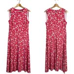 Ralph Lauren Lauren Sleeveless Floral Fit & Flare Midi Dress Womens 12 Pink Chic Photo 2