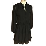 Gothic feminine long sleeve dress Black Photo 1
