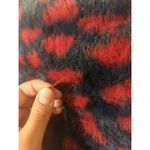 RTR Thakoon Navy Red Printed Fuzzy Mock Neck Pullover Sweater Sz Small soft Blue Photo 5