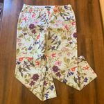 Lands’ End pants women’s 14 Floral light beige background mid Photo 0