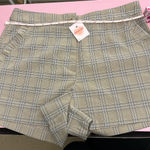 Plaid Tan Women's Shorts Size L Photo 3