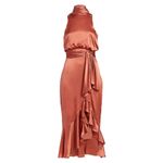 Cinq à Sept Winona Silk Dress Size 8 Bow Ruffled Hem Pink Photo 7