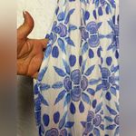 Hill House  100% Cotton Romantic Clean Juliana Blue Shell Mosaic Dress SZ Large Photo 7