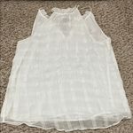 HD in Paris  Anthropologie White Silk Shadow Pane V Neck Blouse Tank Top - Size 2 Photo 8