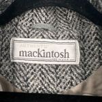 Vintage 90s Mackintosh Womens Chevron Wool Double Breasted Blazer Gray Medium Gray Photo 2