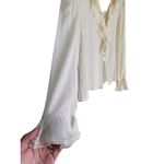 St. John Quiet Luxury Silk Ruffle Button up Blouse 10 Cream Fairy Victorian Photo 5