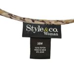 Style & Co  Woman Brown Floral Flutter Sleeve V Neck Midi Dress Size 16W Photo 3