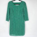 Lilly Pulitzer  Camellia Dress Kelly Green Lace Cutout Size 8 Holiday Party Photo 2