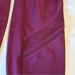 Tangerine  Womens Med Brick Red High Waist Tummy Control Rib Trim Active Legging Photo 4