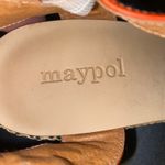 Maypol  Brown Leather Woven Wedge Heels Platform Sandals Women's Size 38 US 7.5 Photo 8