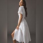 Anthropologie  Maeve White Eyelet Shirt Dress Photo 4
