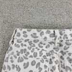 Abercrombie & Fitch Womens Mom Jeans 2 White Gray Leopard Raw Hem Slim Fit Denim Photo 5