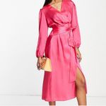 River Island Vibrant Pink Satin Garden Affair Dress Photo 1