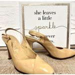 80s 90s VTG Halston Slingback Butter Colored Leather Pumps 8 1/2N Made in Italy Yellow Size 8.5 Photo 1