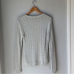 Ralph Lauren Lauren  Medium Green Label Silk Blend Metallic Silver Sweater Photo 2