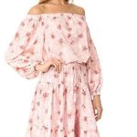 Alexis Tilia Off the Shoulder Floral Print Tiered Midi Dress Tassel Tie Pink Photo 13