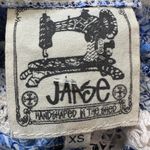 Jaase  Women's Mini Dress XS Blue Crochet Smocked Floral Rayon Boho Photo 8