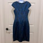 J.Crew Navy Blue & Black Sparkle Floral Sheath Dress Photo 1
