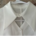 Commense Metal Button Cutout Polo Shirt size large White Photo 5