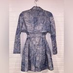 Badgley Mischka American Glamour Raincoat/Trenchcoat – Elegant Blue & Gray Photo 3