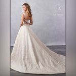 LO’ ADORO Nude Blush Corset Bodice Brocade Elegant Lace Wedding Dress Size 12 Photo 8