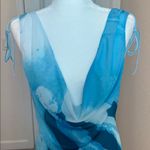 White Fox Boutique NWT White Fox Amore Backless Maxi Dress Aqua Blossom Vacation Cruise Medium Photo 7