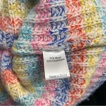 La Ligne Cherie Striped Cropped Rainbow Sweater Wool Cashmere Size Small Pink Photo 6