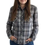 Faded Glory  3X Purple and Black Striped Long Sleeve Shirt Photo 0