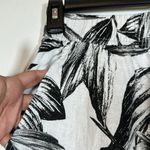 C&C California  Black White Tropical Floral Leafy Wide Leg Pants LINEN NWT #0514 Photo 3