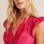Anthropologie RANNA GIL Tomine Eyelet Midi Dress in Hot Pink NWT Photo 10