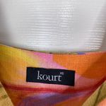 KOURT Seasonal Tropical Bird Of Paradise Print Mini Dress Size XS Linen Summer Green Photo 3