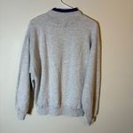 Morning Sun Jerzees Vintage Floral Embroidered Mock‎ Neck Sweatshirt Size Large Gray Photo 6