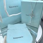 Tiffany & Co. Large Crown Key Pendant Necklace Sterling Silver 925 24” Retired Photo 1
