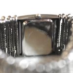 Source Unknown Vintage Quartz Beaded Safty Pin Stretch Band Black/Silver Tone New Battery Watch Photo 2