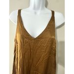 Lacausa  Santi Jumpsuit XS Bourbon Satin Wide Cropped Leg V-Neck Slip Romper EUC Photo 7