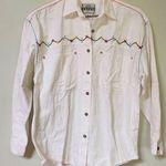 Levi's Vintage Levi’s Denim Top M Embroidered Button Down Long Sleeve Hong Kong Pockets Photo 0